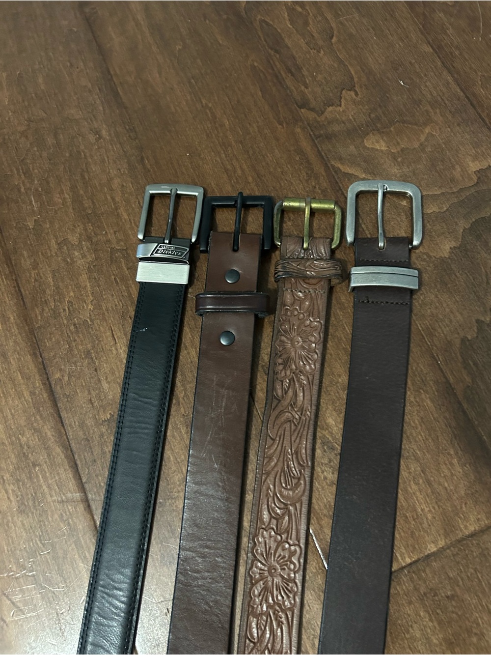 4 Men's Brown Embossed Leather Belt - Unbranded